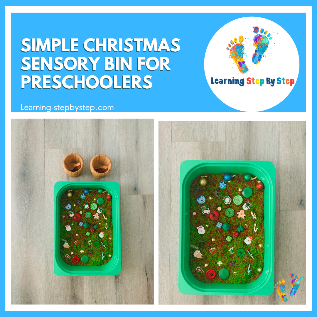 Simple Christmas Sensory Bin For Preschoolers - Learning Step By Step
